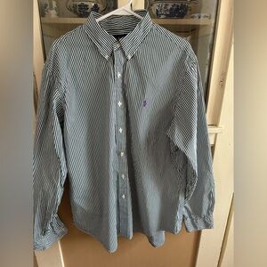 Ralph Lauren green and white striped XL men’s shirt